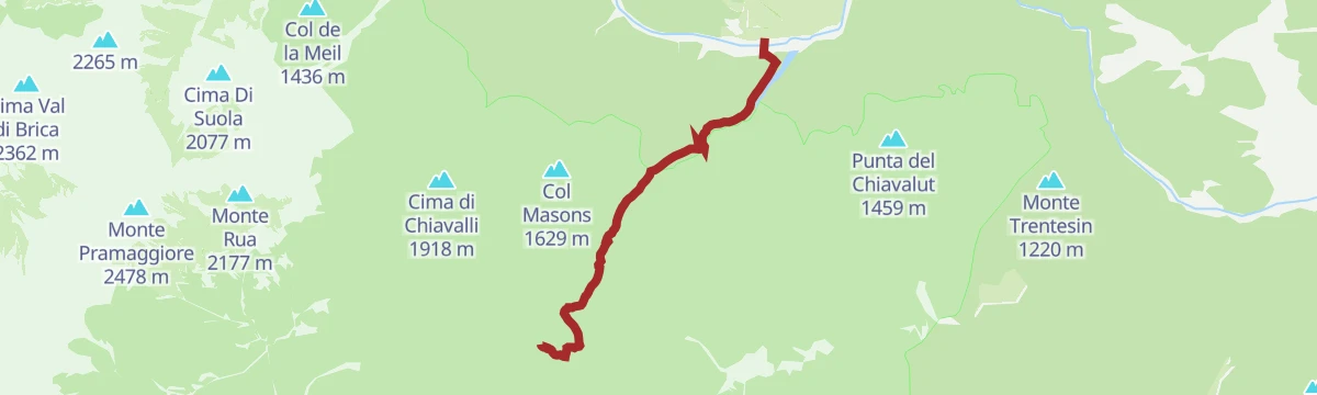 Route map: Monte Chiarescons da Nord